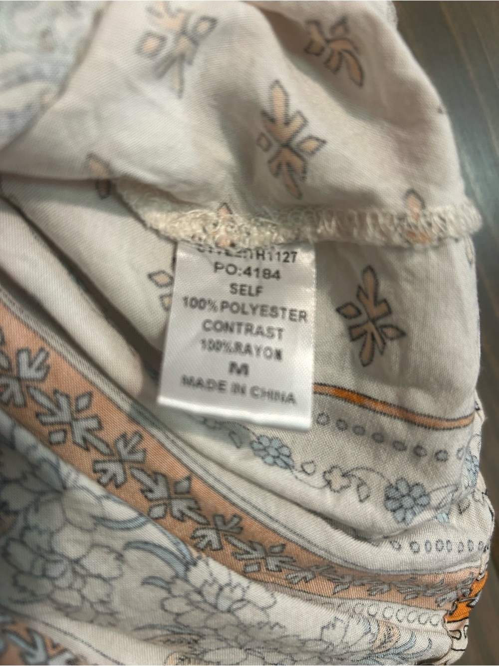 GiGiO Cream Floral Boho Ruffle Tunic Top - Picture 5 of 5